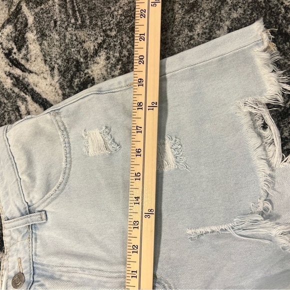 VERVET destroyed light wash high waisted shorts - Picture 10 of 11